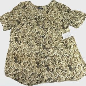 NWT- ROAMAN'S snake print short sleeve long tunic shirt